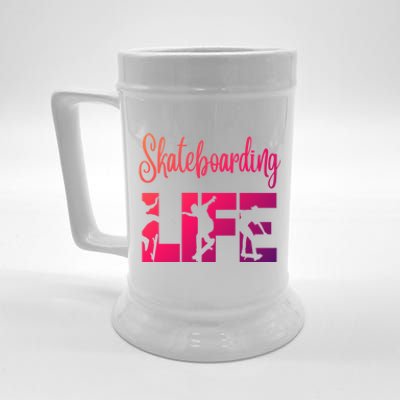 Skaters Having Fun Pro Skateboarding Life Gift For N Gift Beer Stein