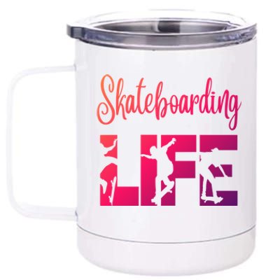 Skaters Having Fun Pro Skateboarding Life Gift For N Gift 12 oz Stainless Steel Tumbler Cup