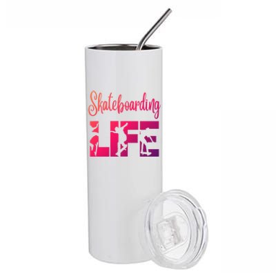 Skaters Having Fun Pro Skateboarding Life Gift For N Gift Stainless Steel Tumbler