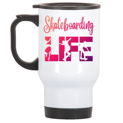 Skaters Having Fun Pro Skateboarding Life Gift For N Gift Stainless Steel Travel Mug