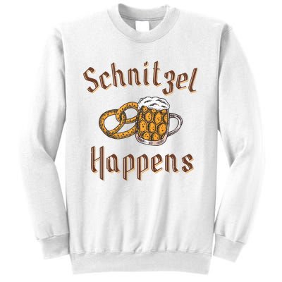 Schnitzel Happens Funny Oktoberfest Drinking Team Sweatshirt