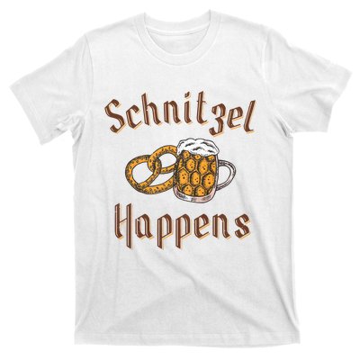 Schnitzel Happens Funny Oktoberfest Drinking Team T-Shirt