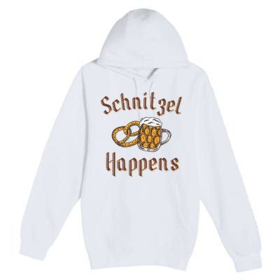 Schnitzel Happens Funny Oktoberfest Drinking Team Premium Pullover Hoodie