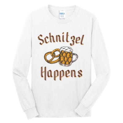 Schnitzel Happens Funny Oktoberfest Drinking Team Tall Long Sleeve T-Shirt