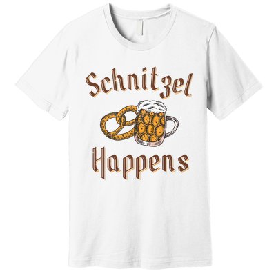 Schnitzel Happens Funny Oktoberfest Drinking Team Premium T-Shirt