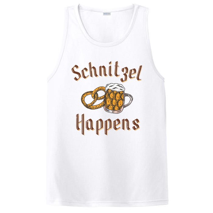 Schnitzel Happens Funny Oktoberfest Drinking Team PosiCharge Competitor Tank