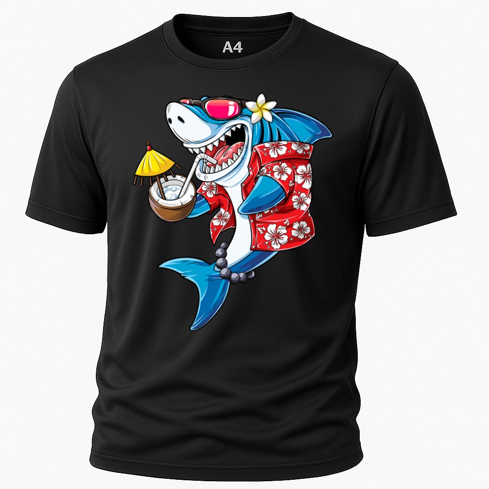 Shark Hawaiian Funny Aloha Hawaii Beach Jawsome Funny Gift Cool Gift Cooling Performance Crew T-Shirt