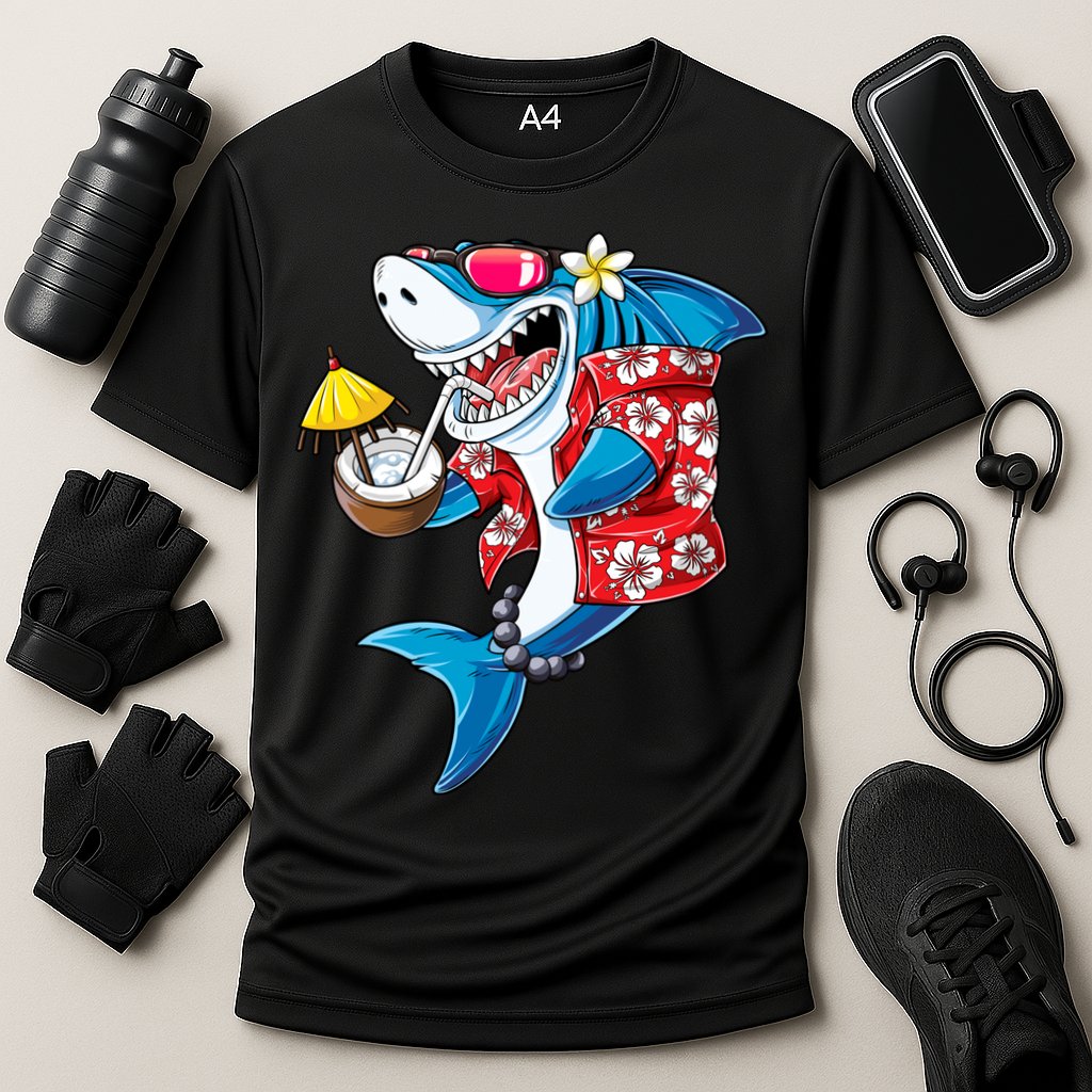 Shark Hawaiian Funny Aloha Hawaii Beach Jawsome Funny Gift Cool Gift Cooling Performance Crew T-Shirt