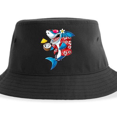 Shark Hawaiian Funny Aloha Hawaii Beach Jawsome Funny Gift Cool Gift Sustainable Bucket Hat