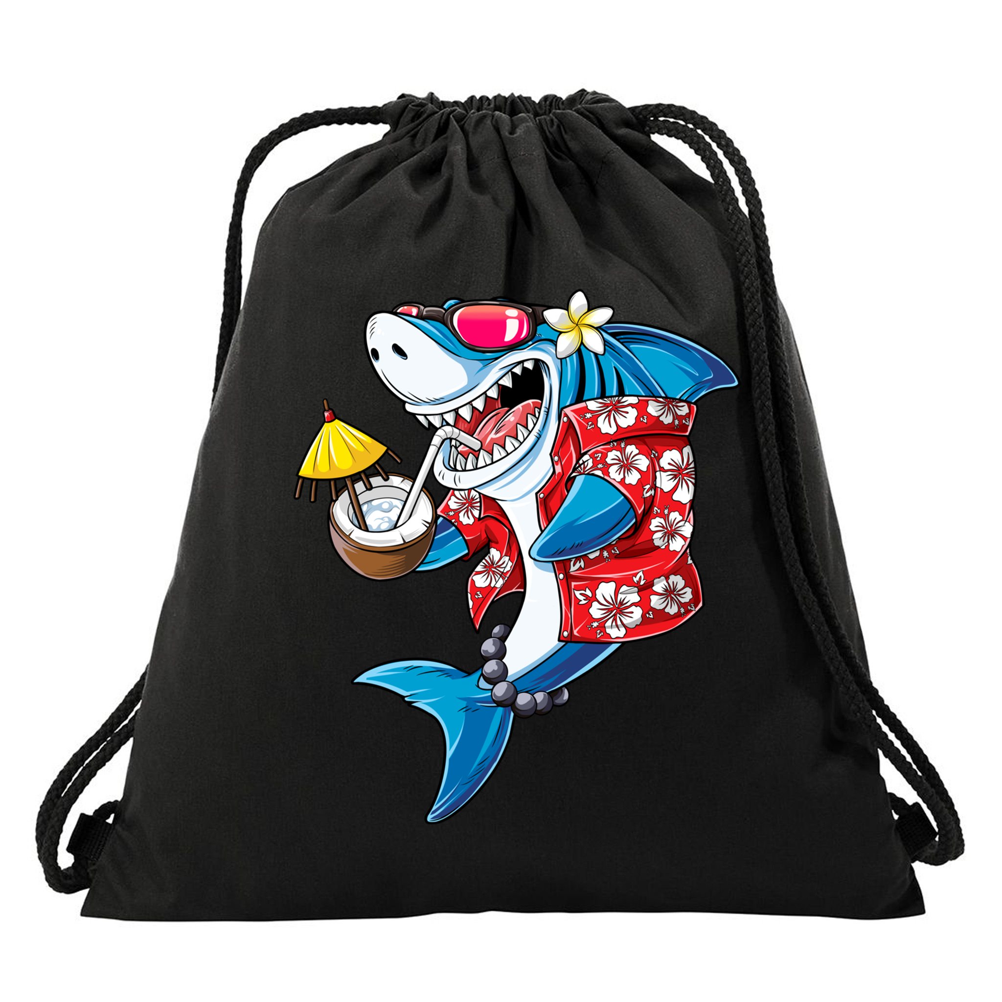 Shark Hawaiian Funny Aloha Hawaii Beach Jawsome Funny Gift Cool Gift Drawstring Bag