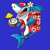 Shark Hawaiian Funny Aloha Hawaii Beach Jawsome Funny Gift Cool Gift 16 in Basic Backpack