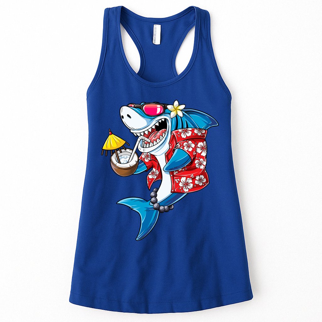 Shark Hawaiian Funny Aloha Hawaii Beach Jawsome Funny Gift Cool Gift Womens Tank Top