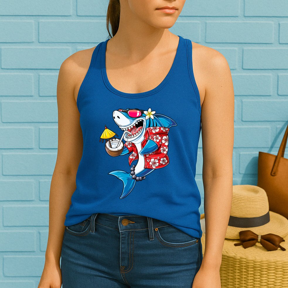 Shark Hawaiian Funny Aloha Hawaii Beach Jawsome Funny Gift Cool Gift Womens Tank Top