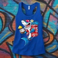 Shark Hawaiian Funny Aloha Hawaii Beach Jawsome Funny Gift Cool Gift Womens Tank Top