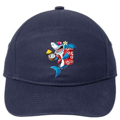 Shark Hawaiian Funny Aloha Hawaii Beach Jawsome Funny Gift Cool Gift 7-Panel Snapback Hat