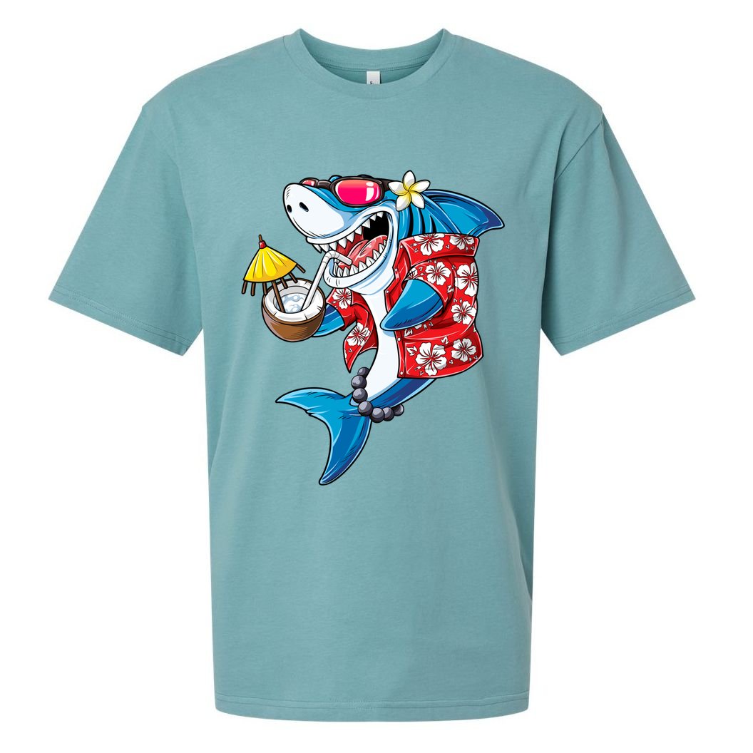 Shark Hawaiian Funny Aloha Hawaii Beach Jawsome Funny Gift Cool Gift Sueded Cloud Jersey T-Shirt
