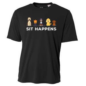 Sit Happens Funny Dog Owner Gift Idea Cooling Performance Crew T-Shirt