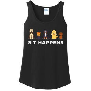 Sit Happens Funny Dog Owner Gift Idea Ladies Essential Tank