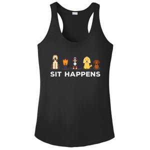 Sit Happens Funny Dog Owner Gift Idea Ladies PosiCharge Competitor Racerback Tank