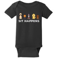 Sit Happens Funny Dog Owner Gift Idea Baby Bodysuit