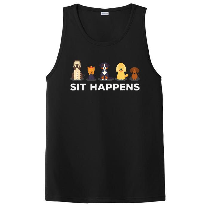 Sit Happens Funny Dog Owner Gift Idea PosiCharge Competitor Tank