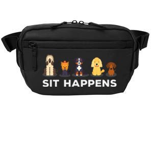 Sit Happens Funny Dog Owner Gift Idea Crossbody Pack