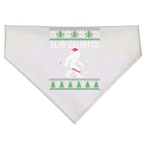 Slapsquatch Hockey Funny Sasquatch Ugly Christmas Great Gift USA-Made Doggie Bandana