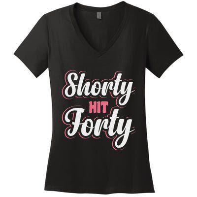 Shorty Hit Forty Women's V-Neck T-Shirt