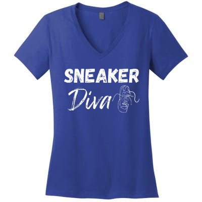 Sneaker Head Fans Sneaker Diva Women's V-Neck T-Shirt