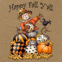 Scarecrow Happy Fall Y'all Pumpkin Thanksgiving Halloween Cotton Canvas Backpack