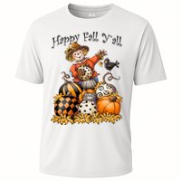 Scarecrow Happy Fall Y'all Pumpkin Thanksgiving Halloween Cooling Performance Crew T-Shirt