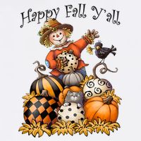 Scarecrow Happy Fall Y'all Pumpkin Thanksgiving Halloween Cooling Performance Crew T-Shirt