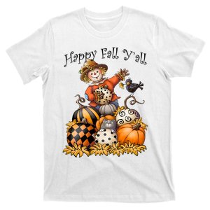 Scarecrow Happy Fall Y'all Pumpkin Thanksgiving Halloween T-Shirt