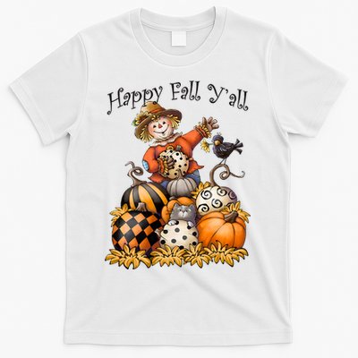 Scarecrow Happy Fall Y'all Pumpkin Thanksgiving Halloween T-Shirt