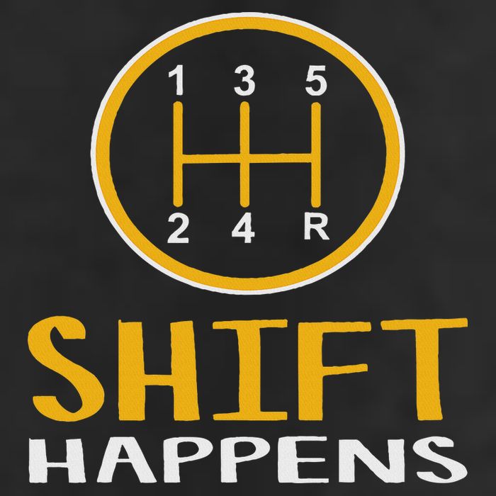 Shift Happens Funny Car Lovers Gift Car Pun 7 Panel Mesh Trucker Snapback Hat