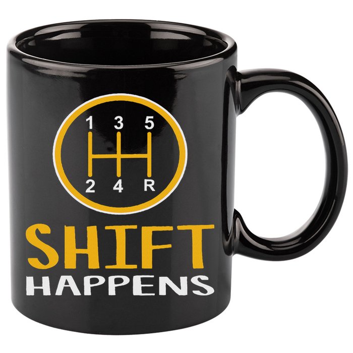 Shift Happens Funny Car Lovers Gift Car Pun 11oz C Handle Ceramic Mug