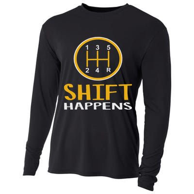Shift Happens Funny Car Lovers Gift Car Pun Cooling Performance Long Sleeve Crew