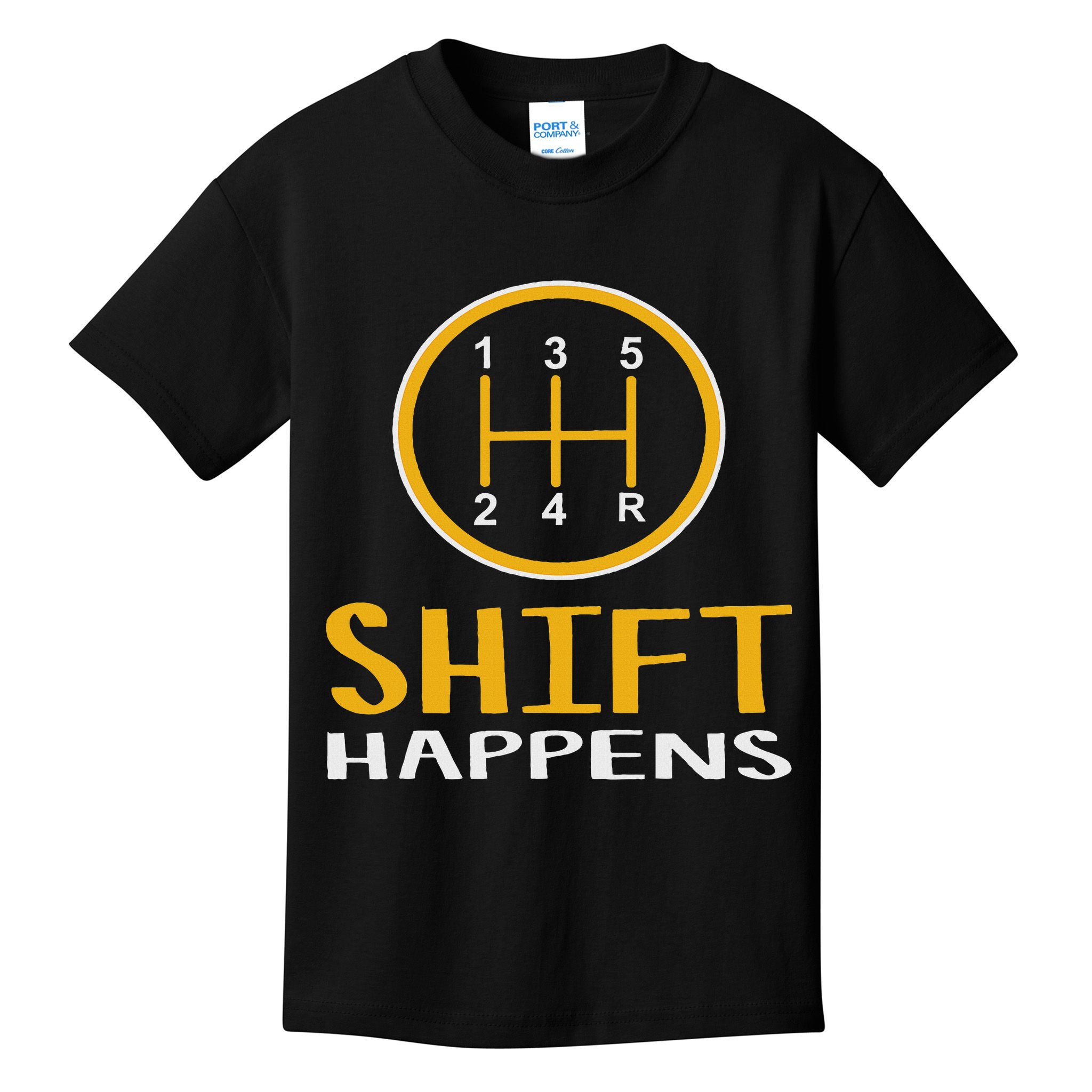 Shift Happens Funny Car Lovers Gift Car Pun Kids T-Shirt