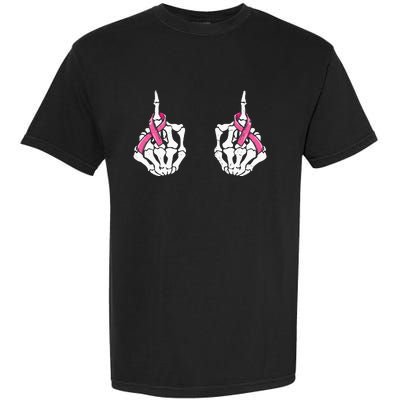 Skeleton Hand Fuck Cancer Pink Funny Breast Cancer Awareness Garment-Dyed Heavyweight T-Shirt