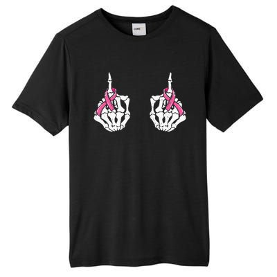 Skeleton Hand Fuck Cancer Pink Funny Breast Cancer Awareness Tall Fusion ChromaSoft Performance T-Shirt