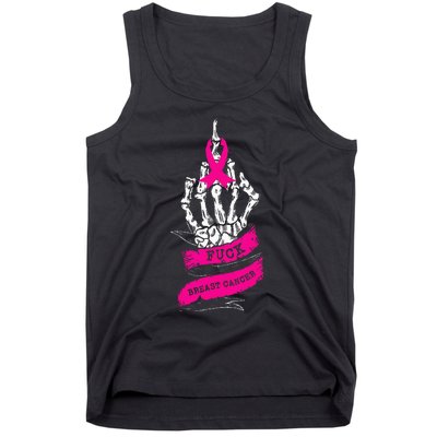 Skeleton Hand Fuck Pink Funny Breast Cancer Awareness Gifts Tank Top