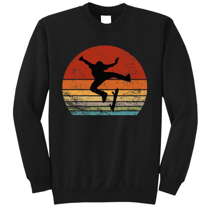 Skaters Having Fun Retro Sunset Skateboard Sweatshirt