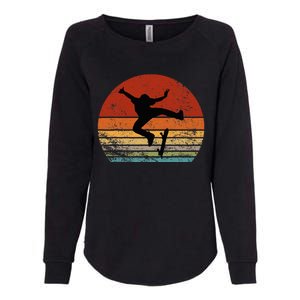 Skaters Having Fun Retro Sunset Skateboard Womens California Wash Sweatshirt