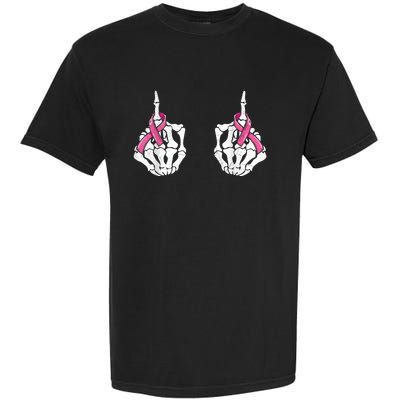 Skeleton Hand Fuck Cancer Pink Funny Breast Cancer Awareness  Garment-Dyed Heavyweight T-Shirt