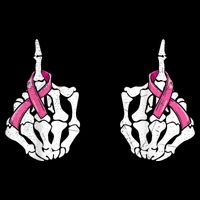 Skeleton Hand Fuck Cancer Pink Funny Breast Cancer Awareness  Drawstring Bag