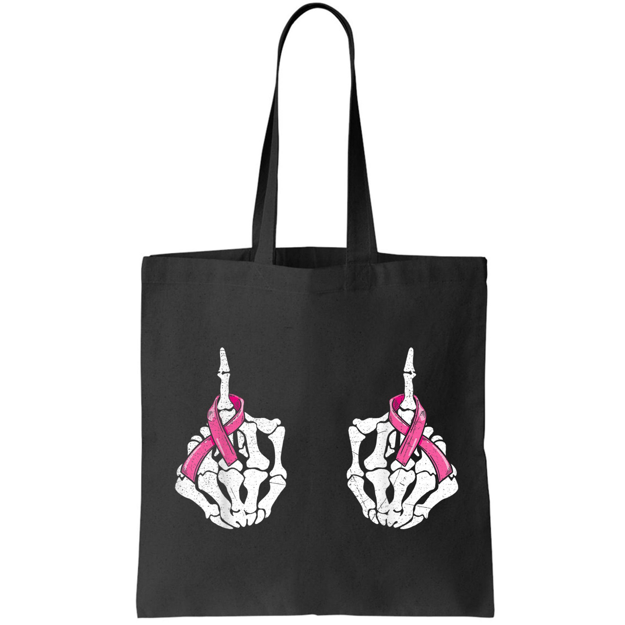 Skeleton Hand Fuck Cancer Pink Funny Breast Cancer Awareness  Bag