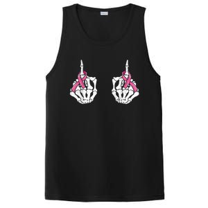 Skeleton Hand Fuck Cancer Pink Funny Breast Cancer Awareness  PosiCharge Competitor Tank