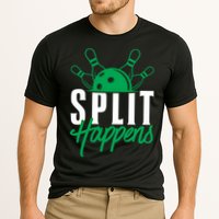 Split Happens Funny Bowling Team Bowler Pin Humor Gift Cooling Performance Crew T-Shirt