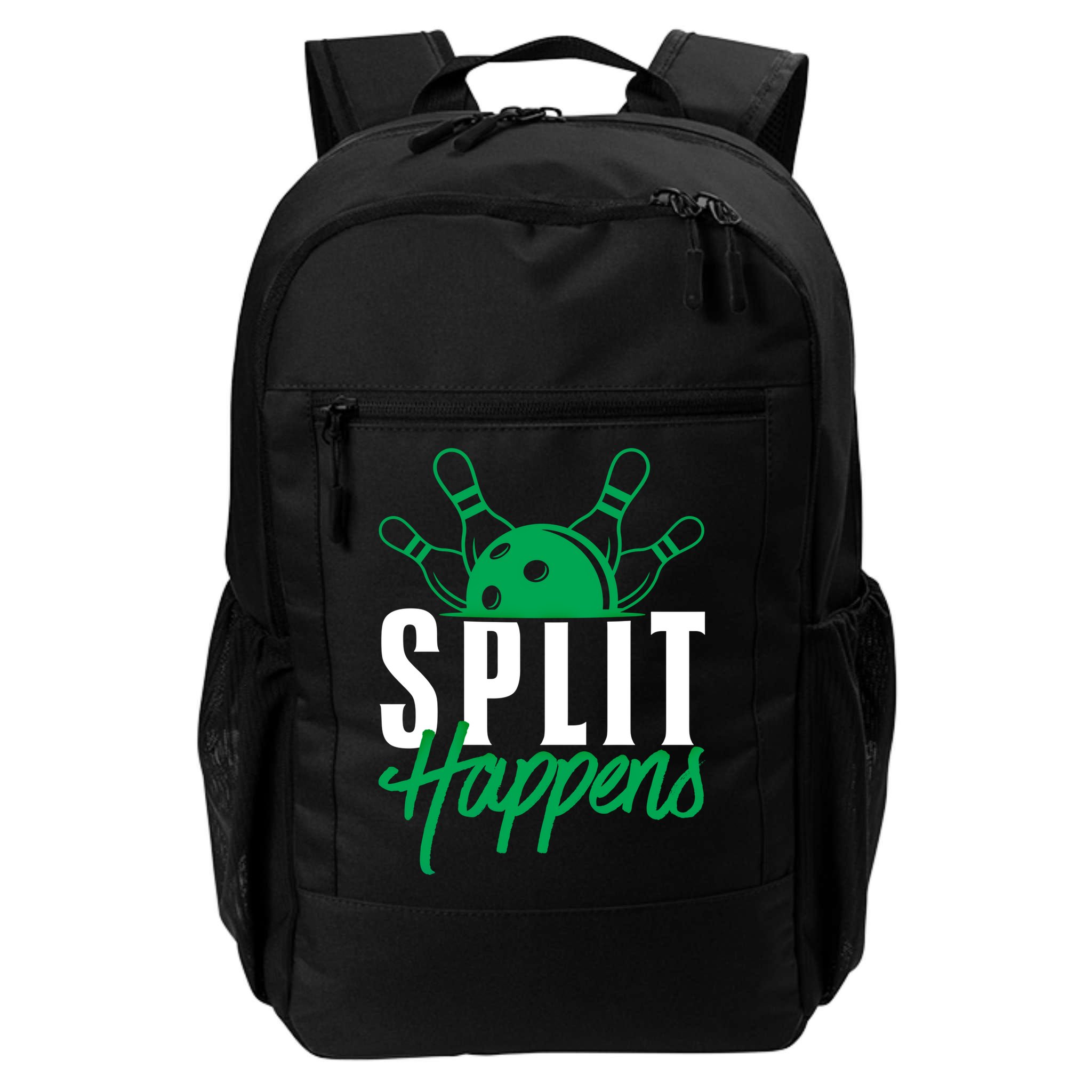 Split Happens Funny Bowling Team Bowler Pin Humor Gift Backpack