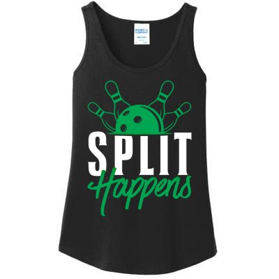 Split Happens Funny Bowling Team Bowler Pin Humor Gift Ladies Essential Tank